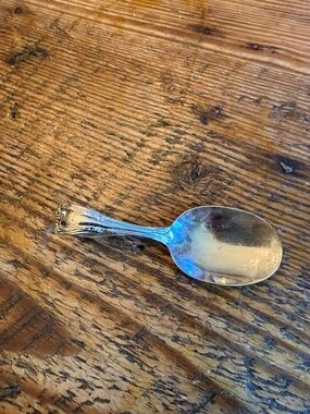 Ornate Silver Serving Spoon - Classic Scroll Handle